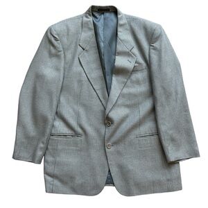 VINTAGE! PIERRE BALMAIN Paris Men's Beige Herringbone Blazer Jacket 43 Wool Silk